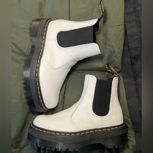 Doc Marten 2976 QUAD Platform Boots - White Size 8